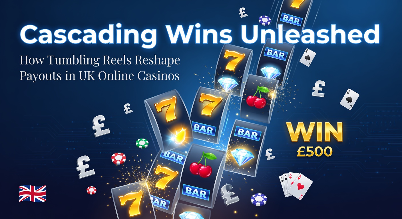 Vibrant slot reels exploding with cascading symbols, illustrating chain reaction wins in online casino games