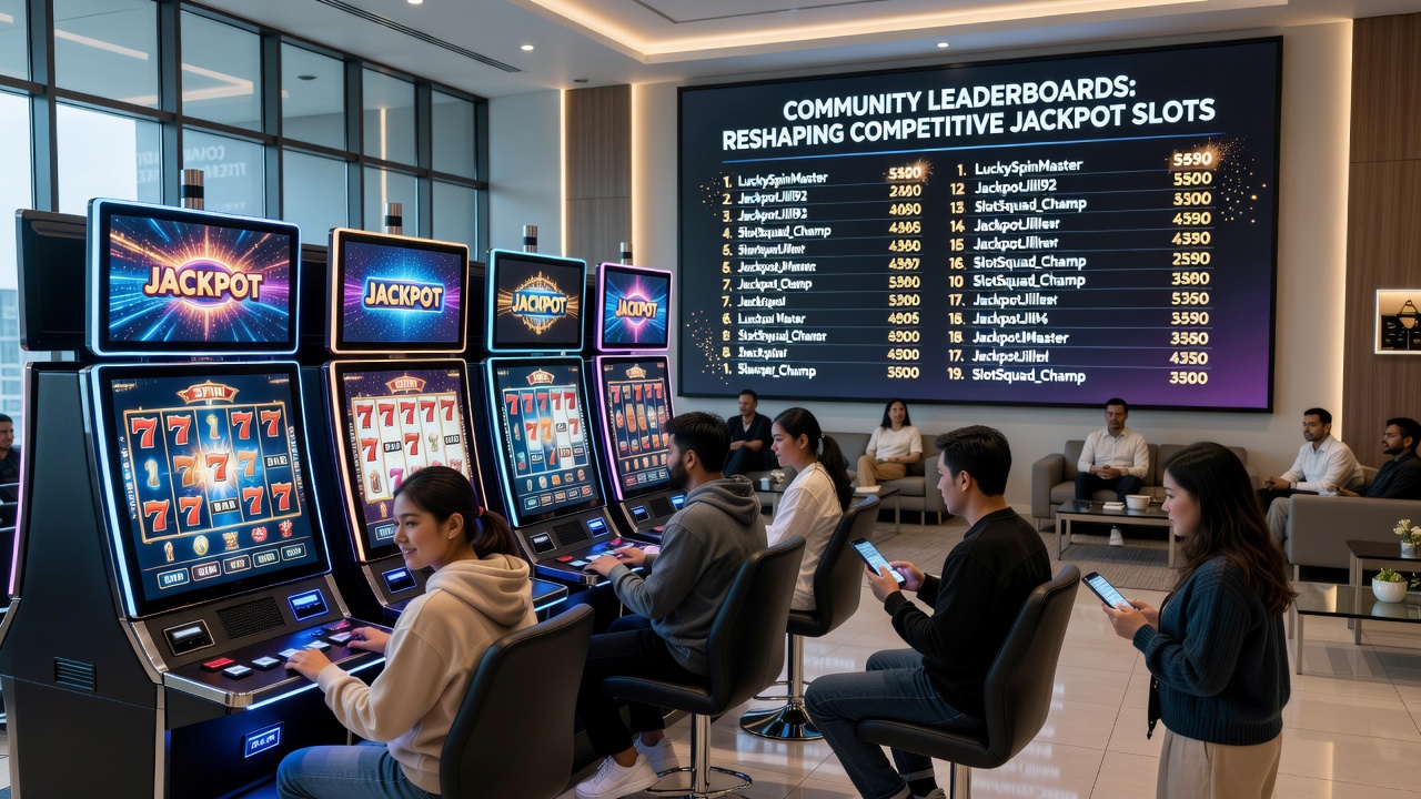 Jackpot slot interface showing active community leaderboard rankings