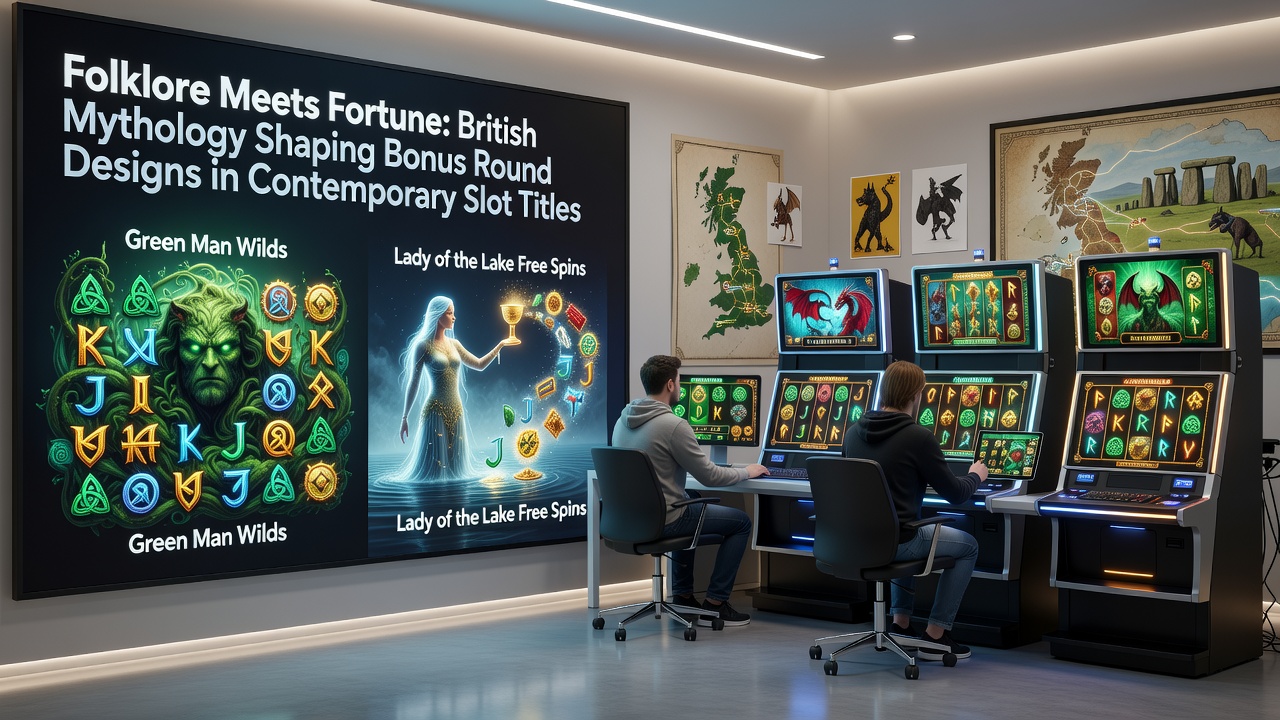 Detailed view of bonus round mechanics featuring British folklore elements like enchanted symbols and mythic creatures