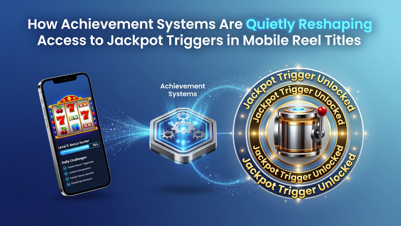 Mobile reel game interface showing achievement progress bars alongside jackpot meters