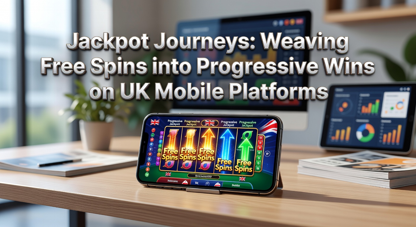 A vibrant mobile screen showing a progressive slot jackpot ticking up during a free spins round, with coins cascading and bonus symbols lighting up