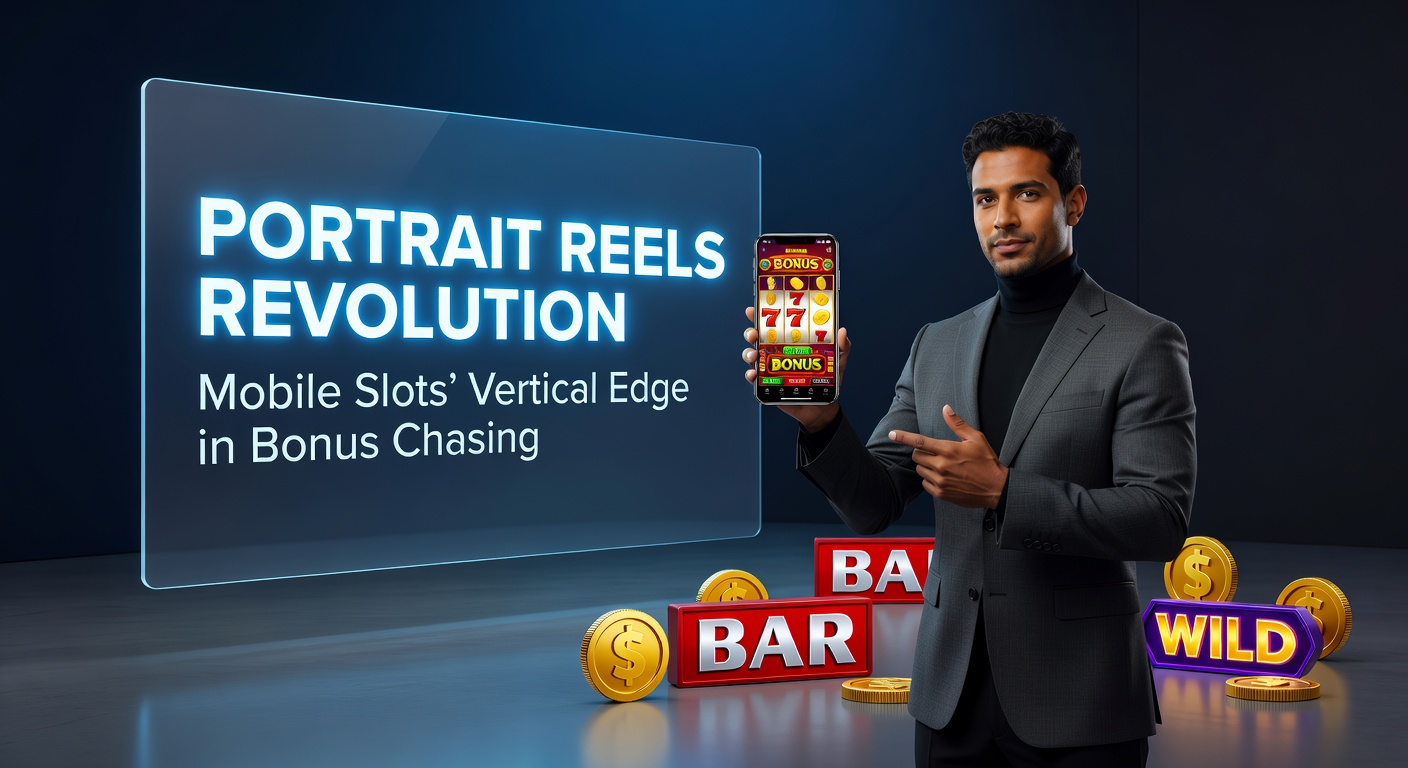 A mobile phone screen displaying vertical portrait reels in a slot game, with cascading symbols triggering a bonus round