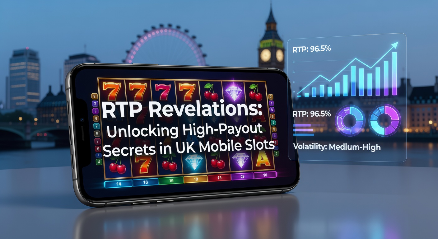 Vibrant mobile slot screen displaying high RTP metrics and jackpot symbols on a UK player's smartphone