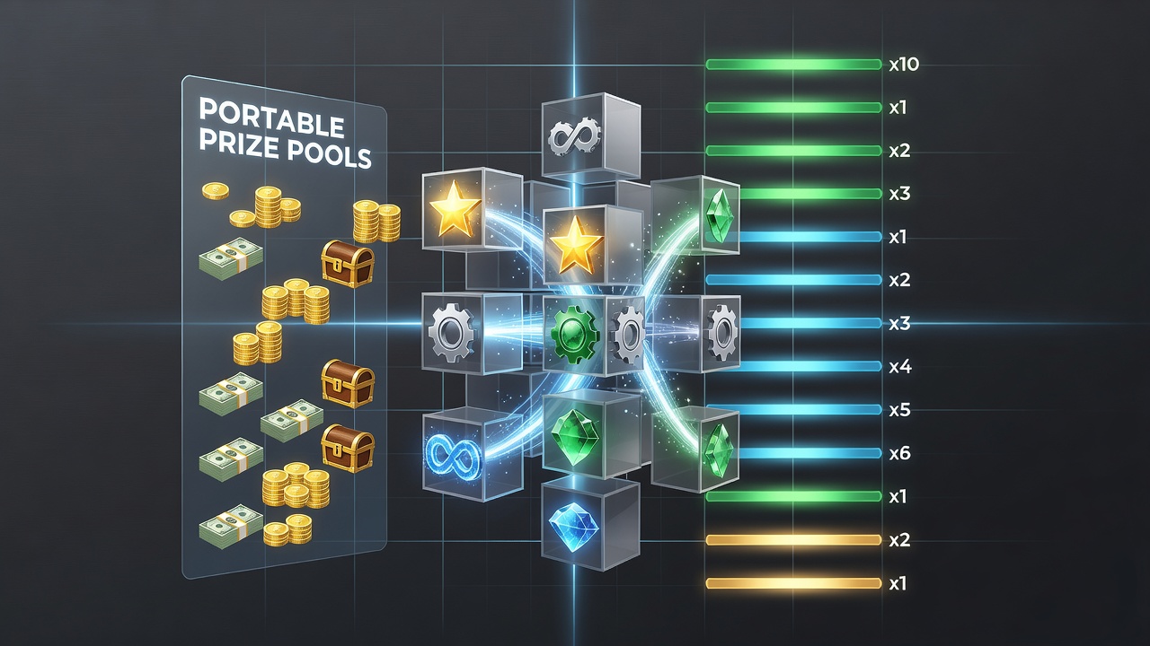 Mobile device displaying active multiplier ladder after multiple symbol collisions during gameplay